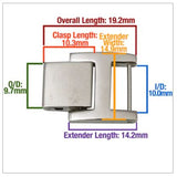 Watch Bracelet Extender in Yellow Gold or Silver Stainless Steel