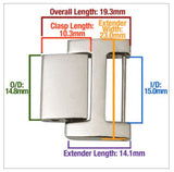 Watch Bracelet Extender in Yellow Gold or Silver Stainless Steel