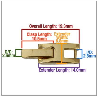 Watch Bracelet Extender in Yellow Gold or Silver Stainless Steel