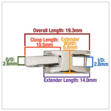 Watch Bracelet Extender in Yellow Gold or Silver Stainless Steel