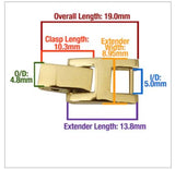 Watch Bracelet Extender in Yellow Gold or Silver Stainless Steel