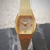 Vintage Women's Advance Textured Gold Plated Quartz Watch