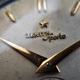 Macro Close up Shot of Vintage Zenith Sporto Watch Dial 