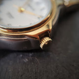 Vintage Women's Carriage Brushed Chrome And Gold Plated Quartz Watch // Indiglo Function // With Watch Extender