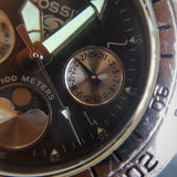Men's Vintage Fossil Blue Stainless Steel Quartz Watch