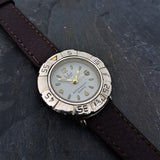 Rotating Bezel on Dufont Ladies White Dial Watch