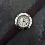 Womens Vintage Dufont Watch with Brown Leather Strap