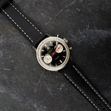 Mens Panda Dial Chronograph Watch with Premium Leather Straps