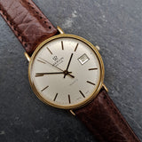 A beautiful yet classic vintage mens watch by Marvin with a supple brown leather strap