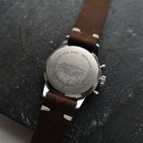 Vintage Mens Chronograph Cimier Watch with Brown Handmade Strap - Dr Who Watch