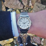 Men's Vintage Seiko Silver Wave Watch 2628-0060// 2 Jewel Cal. 2628A Hacking Quartz Movement // Original Stainless Steel Bracelet // Subdial