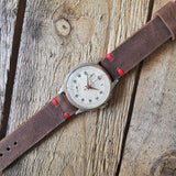 Vintage Men's Swiss REGO Sport Early 'Stop-Start' Chronograph Watch // With A handcrafted Genuine Leather Strap // And Two Subdials