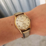 Vintage Men's Swiss-Made Hertig Mechanical Watch // Gold Plated Watch // With A Seconds Subdial
