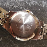 Vintage HELBROS Stainless Steel Women's Quartz Watch // With Gold Plated Accents And Bezel