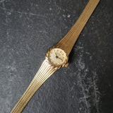 Vintage Women's Citizen Gold Plated Watch With Textured Bracelet And Bezel