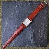 Vintage Women's LORUS Gold Plated Watch // Square Face // Quartz // Genuine Leather Strap