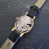 Vintage Women's TIMEX Gold Plated Mechanical Watch // Genuine Leather Strap