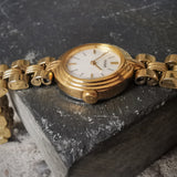 Vintage Women's PULSAR Gold Plated Quartz Watch // With Marble Design Dial