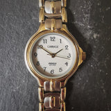 Vintage Women's Carriage Brushed Chrome And Gold Plated Quartz Watch // Indiglo Function // With Watch Extender