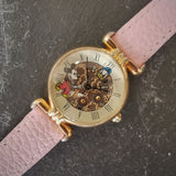 Vintage Women's Disney Gold Plated Quartz Watch // With Miki Mouse And Donald Duck Watch Face Design