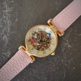 Vintage Women's Disney Gold Plated Quartz Watch // With Miki Mouse And Donald Duck Watch Face Design