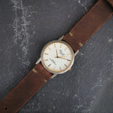 Men's Vintage Acuct JAPAN Quartz Watch - With Hand Crafted Real Leather Strap