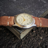 Men's Vintage Times Square Quartz Watch - With Genuine Leather Strap