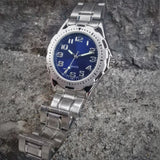 Men's Vintage Blue Dial Quartz Watch
