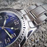 Men's Vintage Blue Dial Quartz Watch