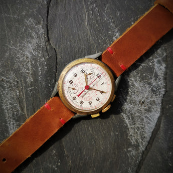 Men's CIMIER SPORT Vintage Chronograph Watch // 1950s 1960s Mechanical Swiss Watch // Rare Watch // Hand Crafted 100% Leather Strap
