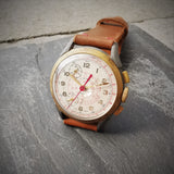 Men's CIMIER SPORT Vintage Chronograph Watch // 1950s 1960s Mechanical Swiss Watch // Rare Watch // Hand Crafted 100% Leather Strap
